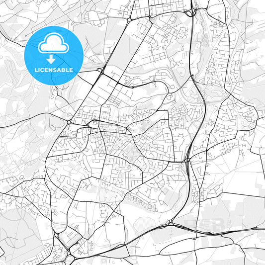 Vector PDF map of Aldershot, England