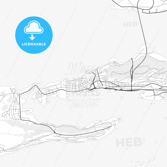 Vector PDF map of Ålesund, Norway