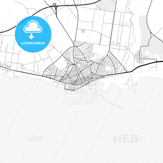 Vector PDF map of Alexandroupoli, Greece