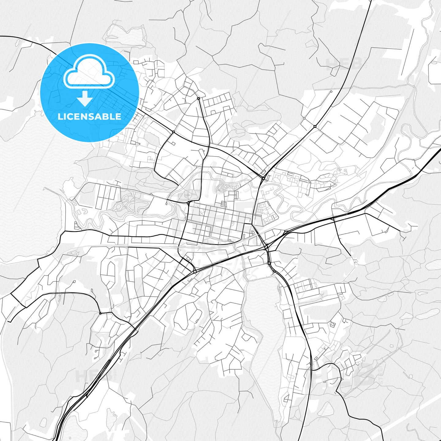 Vector PDF map of Alingsås, Sweden