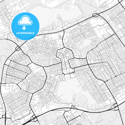 Vector PDF map of Almere, Netherlands