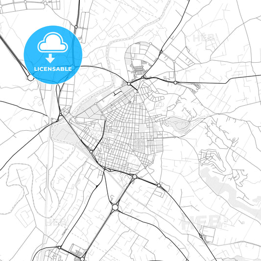 Vector PDF map of Alzira, Spain