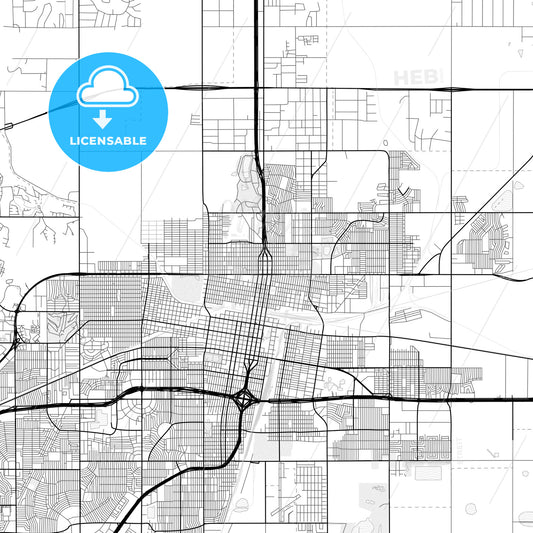 Vector PDF map of Amarillo, Texas, United States
