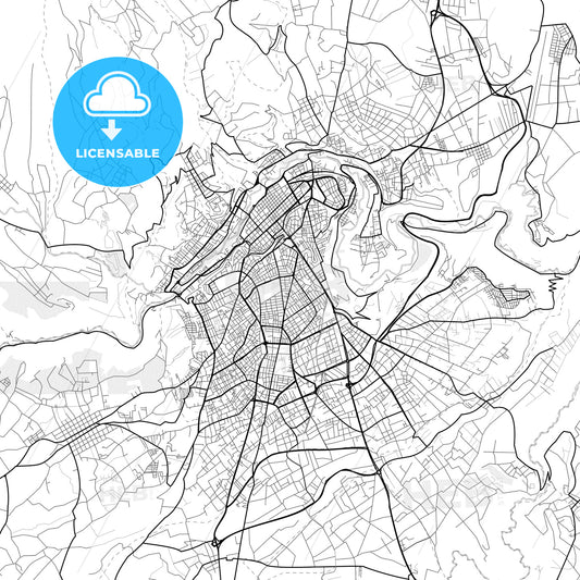 Vector PDF map of Ambato, Ecuador