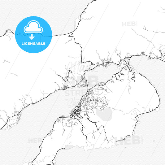 Vector PDF map of Ambon, Indonesia