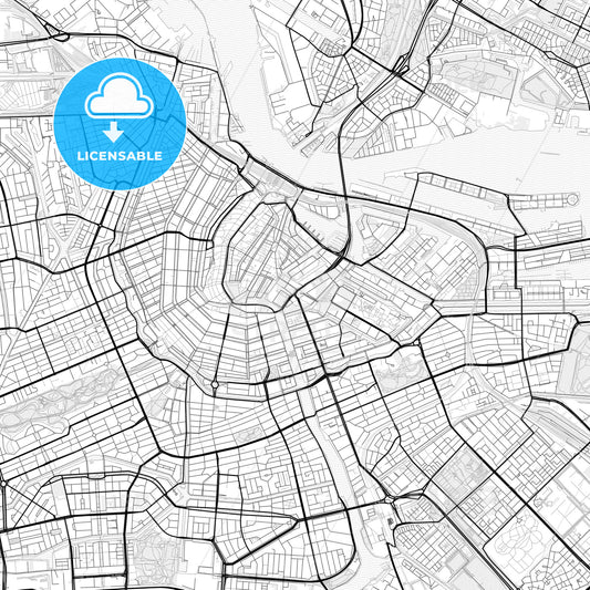 Vector PDF map of Amsterdam, Netherlands