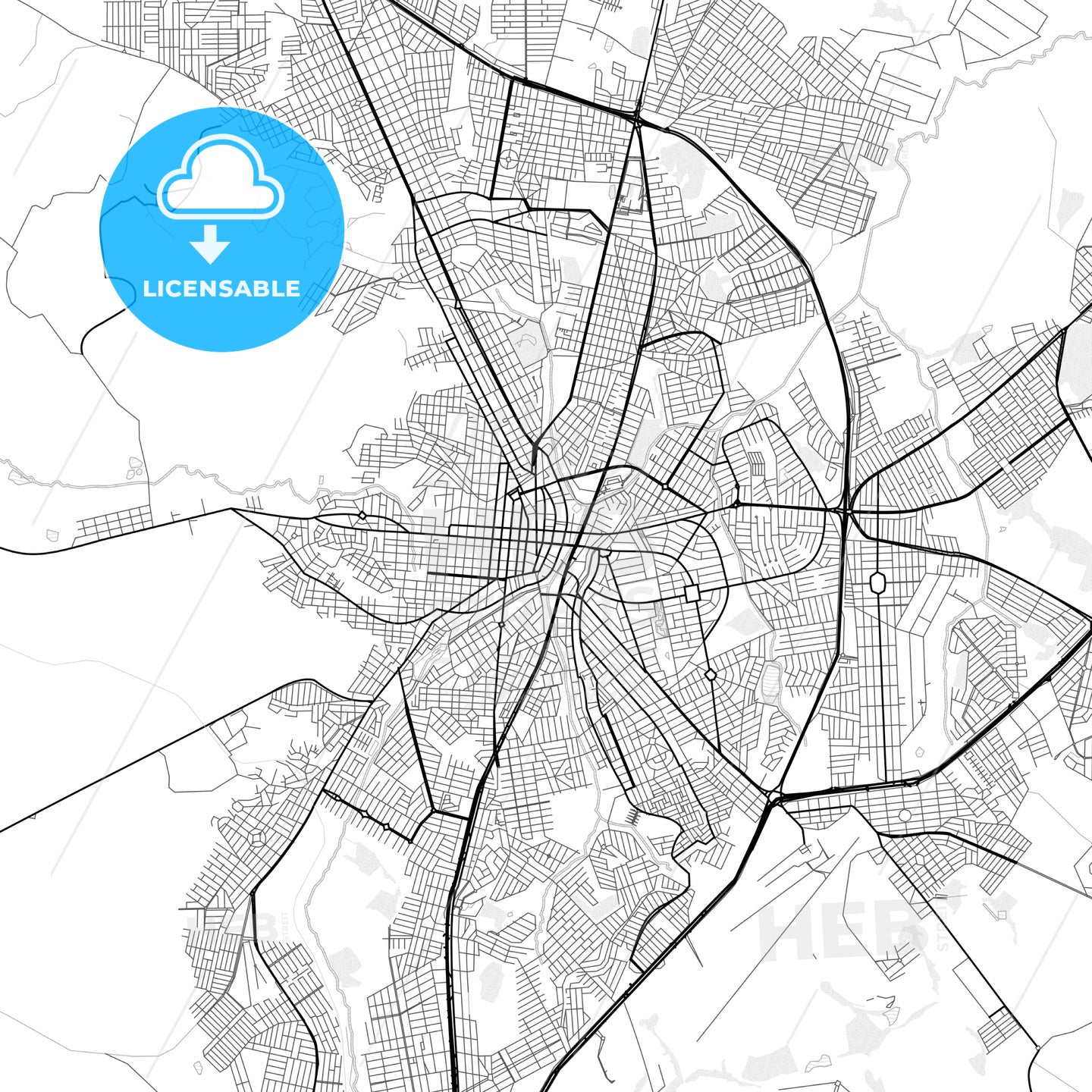 Vector PDF map of Anapolis, Brazil