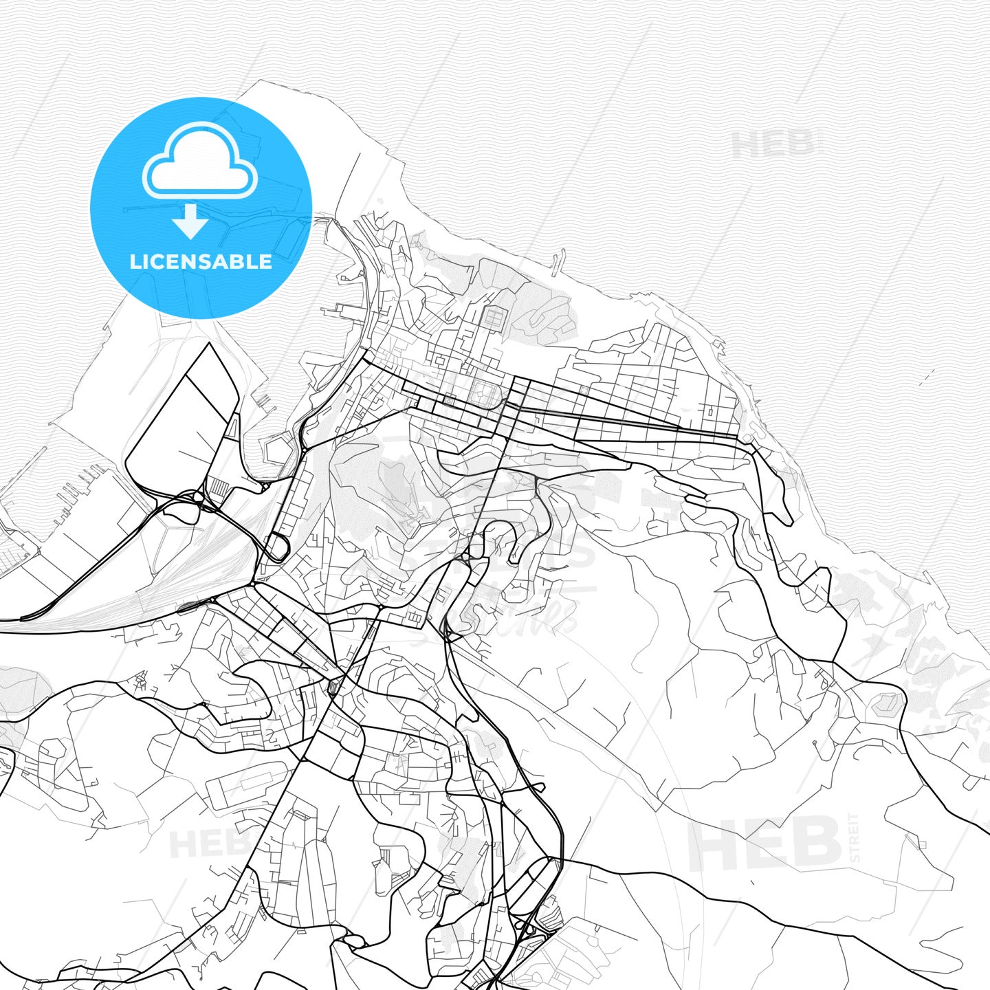 Vector PDF map of Ancona, Italy