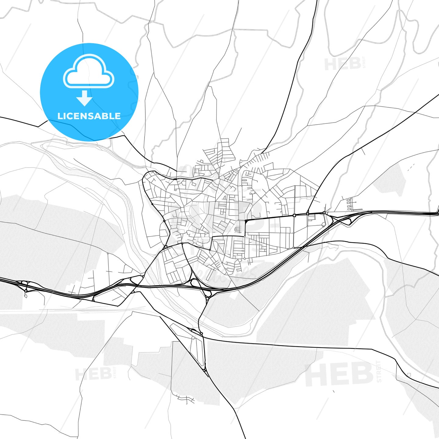 Vector PDF map of Andújar, Spain