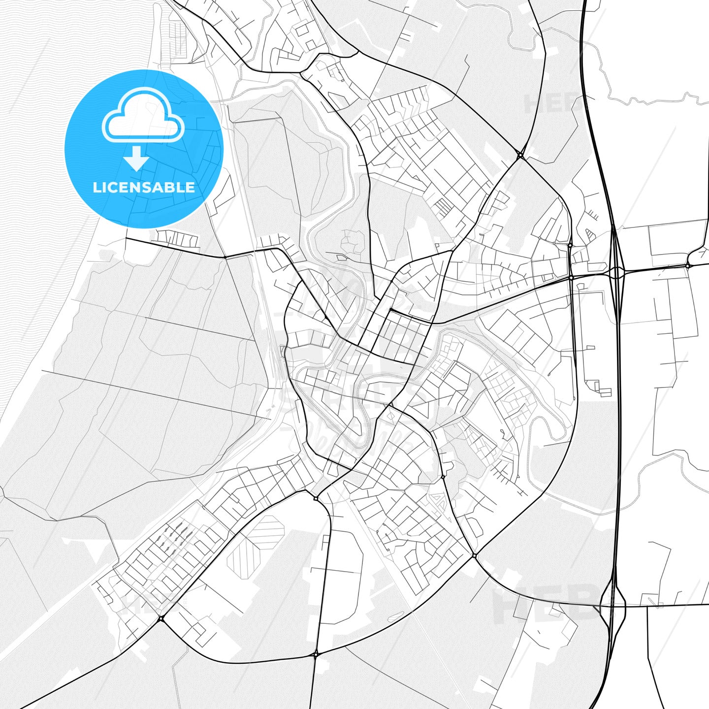 Vector PDF map of Ängelholm, Sweden