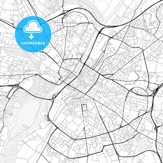Vector PDF map of Angers, France