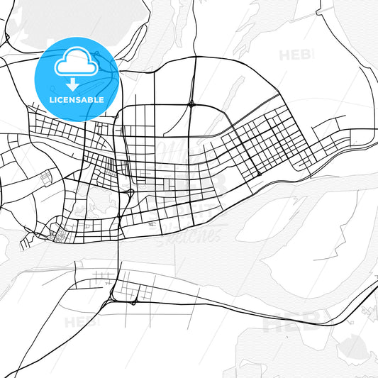 Vector PDF map of Anqing, China