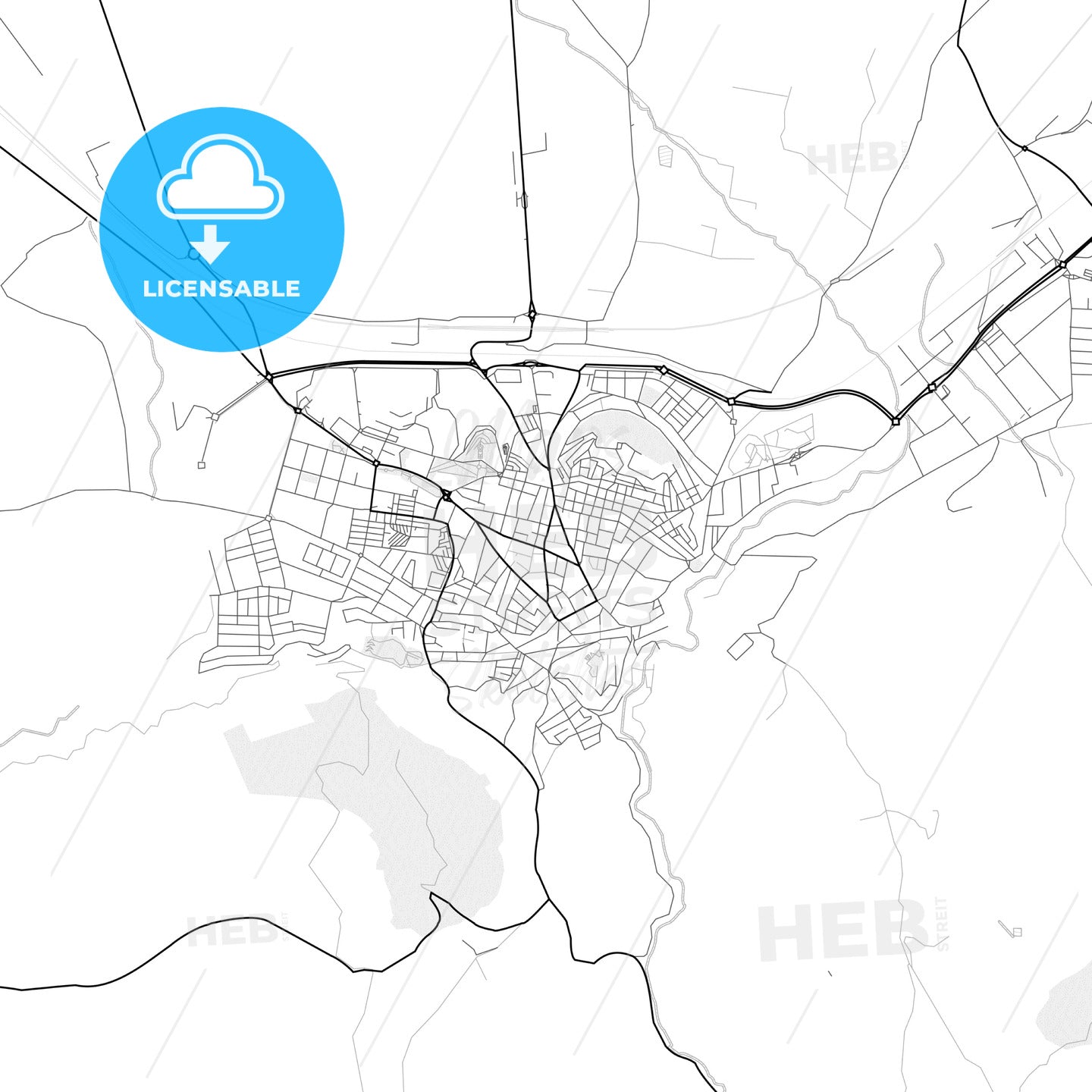 Vector PDF map of Antequera, Spain