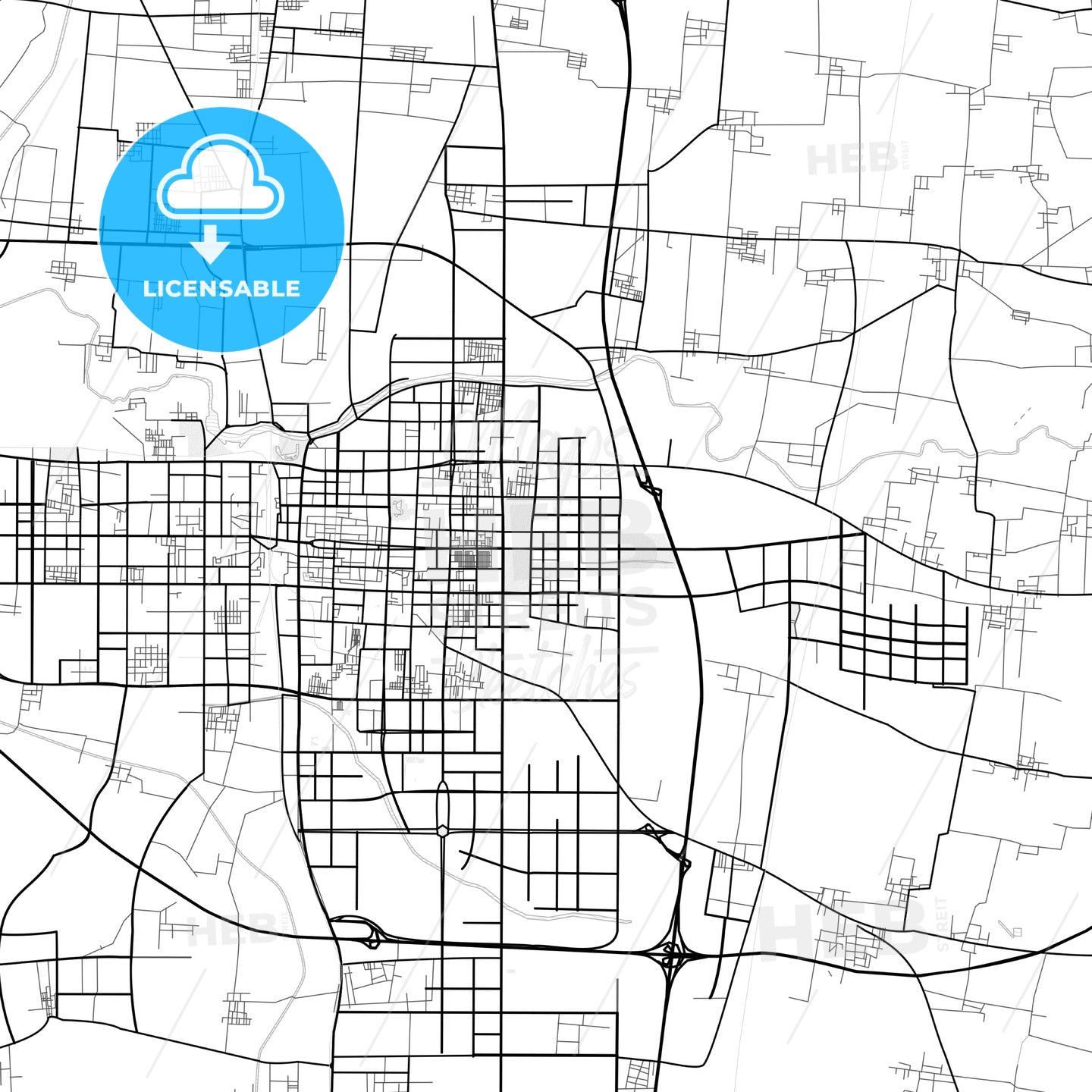 Vector PDF map of Anyang, China