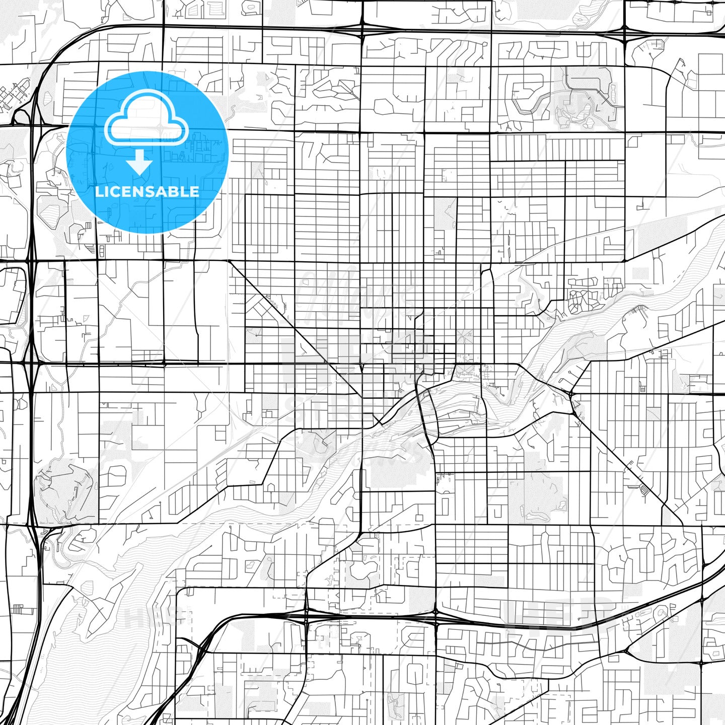 Vector PDF map of Appleton, Wisconsin, United States - HEBSTREITS