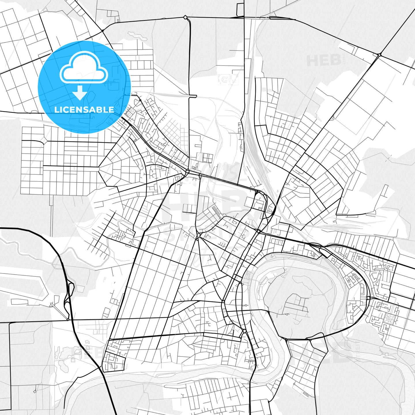 Vector PDF map of Arad, Romania