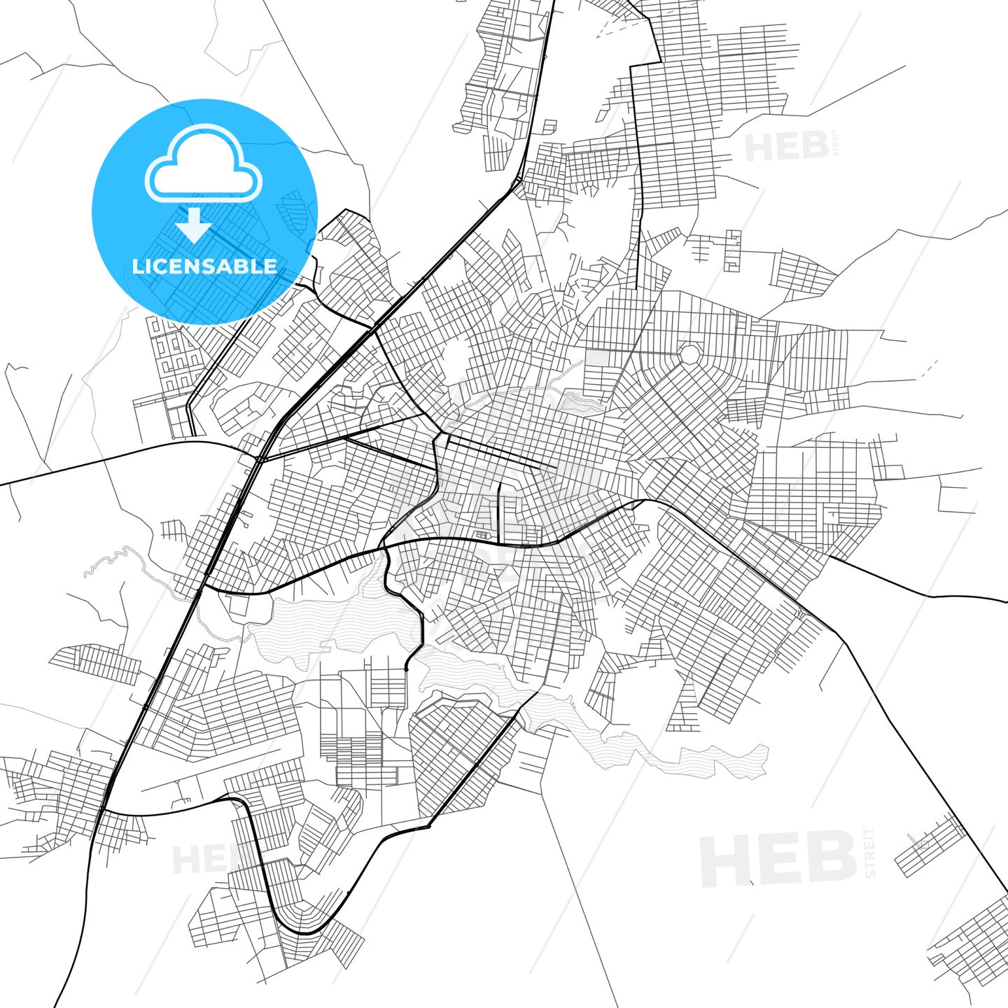 Vector PDF map of Araguaina, Brazil