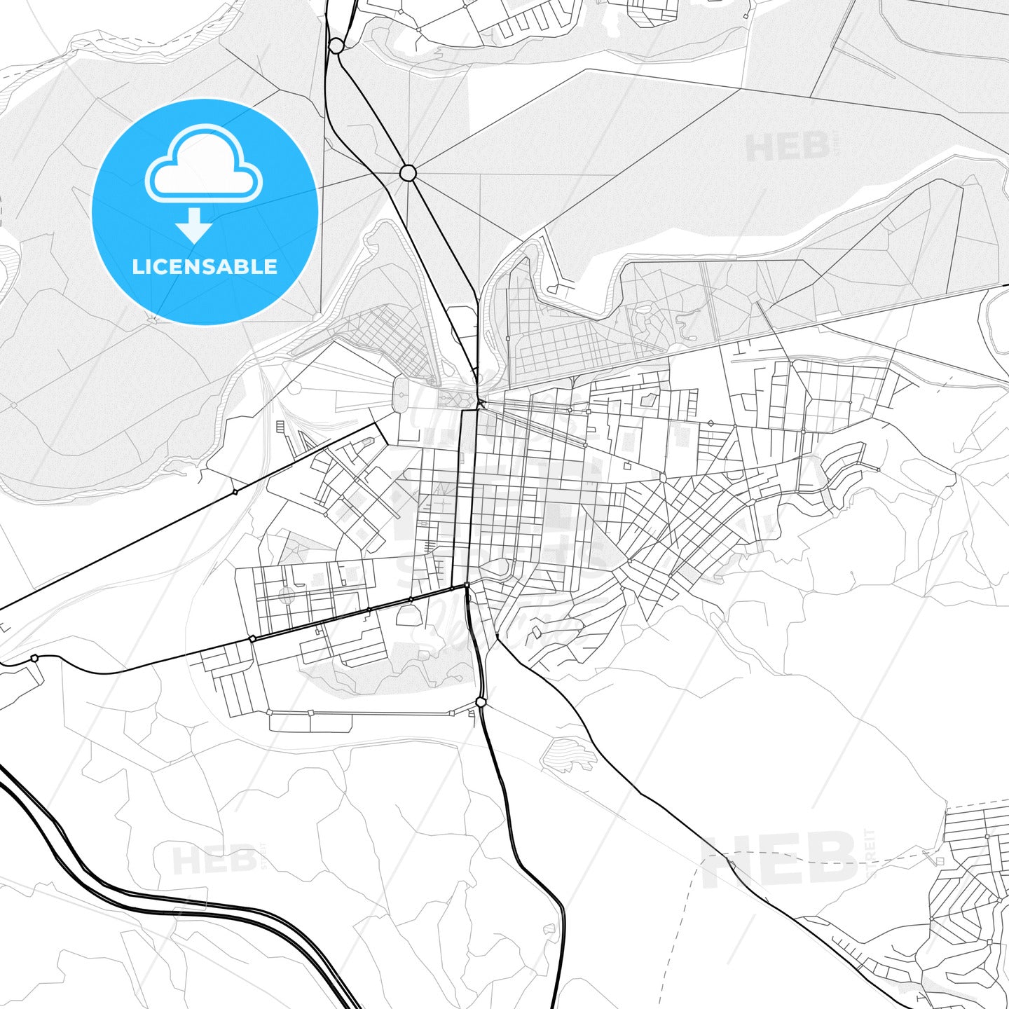 Vector PDF map of Aranjuez, Spain