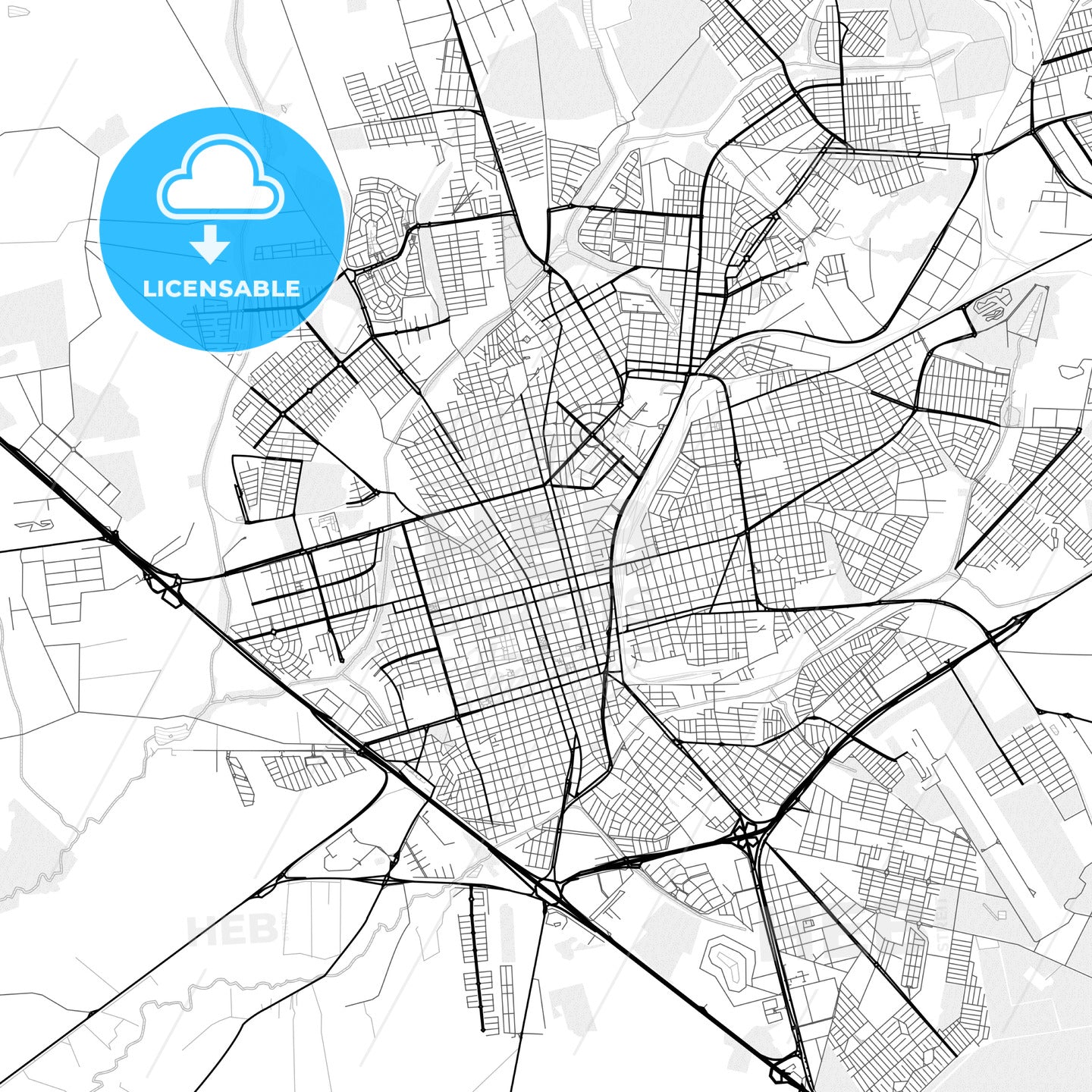 Vector PDF map of Araraquara, Brazil