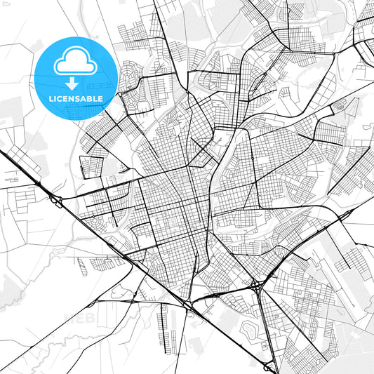 Vector PDF map of Araraquara, Brazil