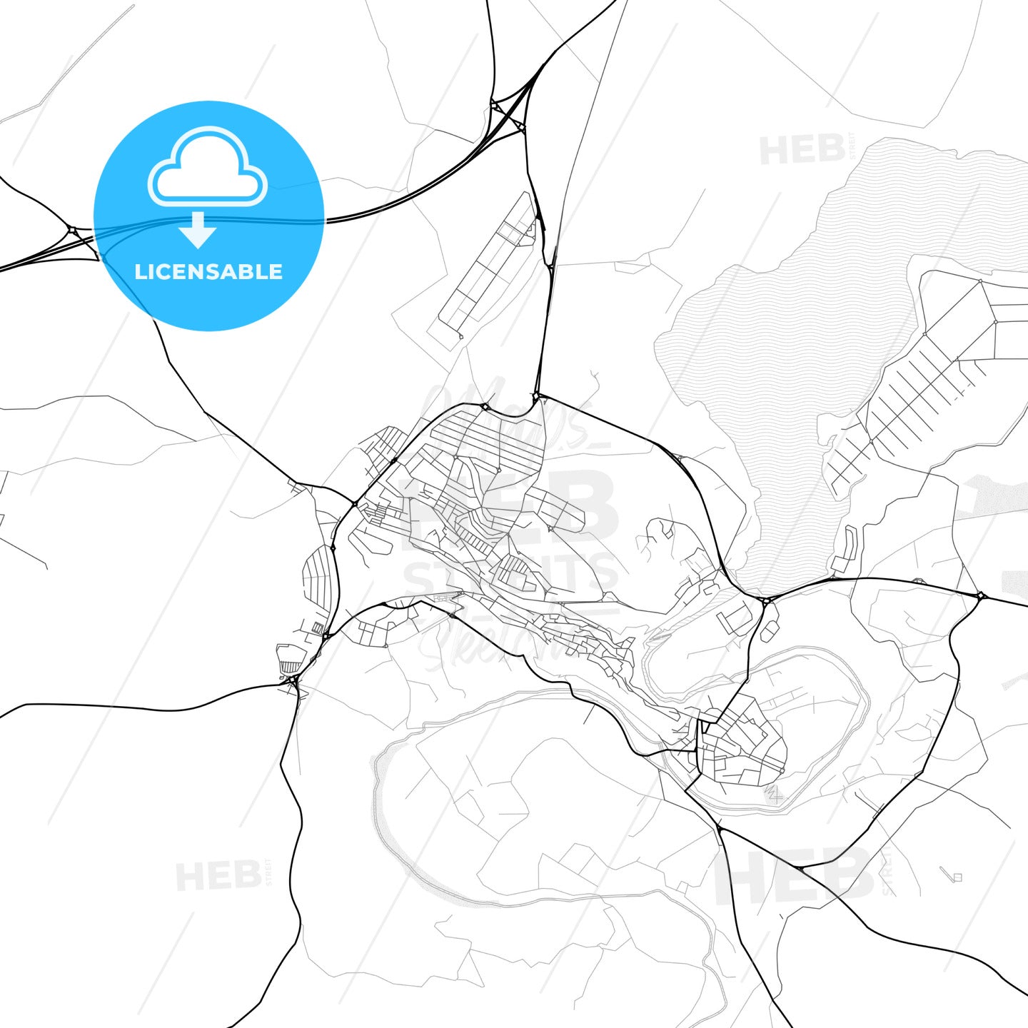 Vector PDF map of Arcos de la Frontera, Spain