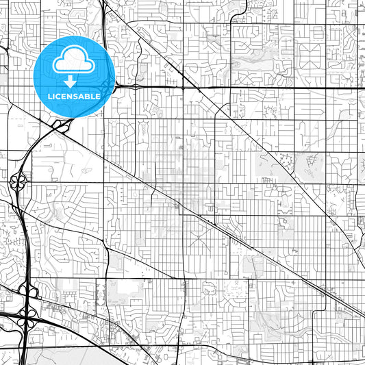 Vector PDF map of Arlington Heights, Illinois, United States