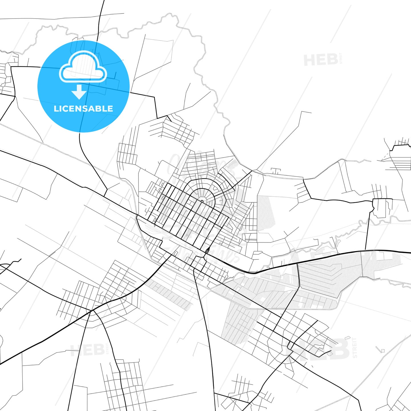 Vector PDF map of Armavir, Armenia