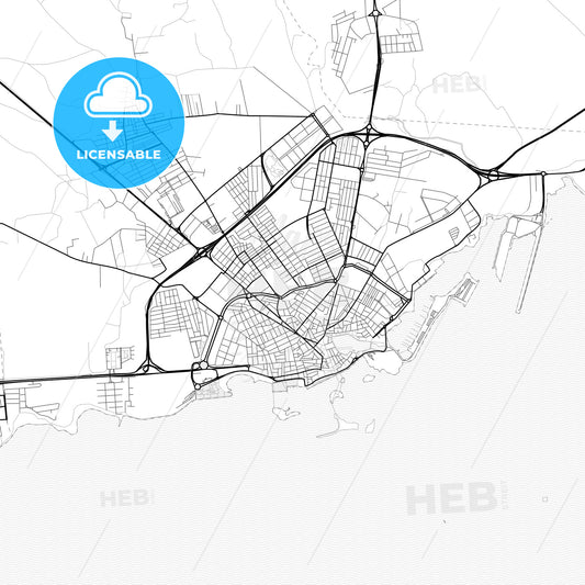 Vector PDF map of Arrecife, Spain