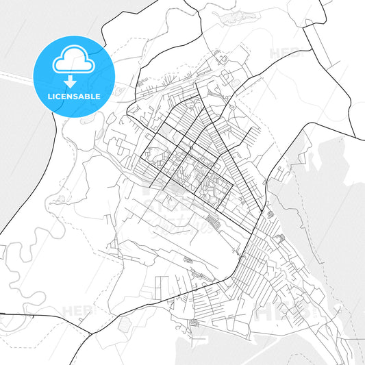 Vector PDF map of Arsenyev, Russia