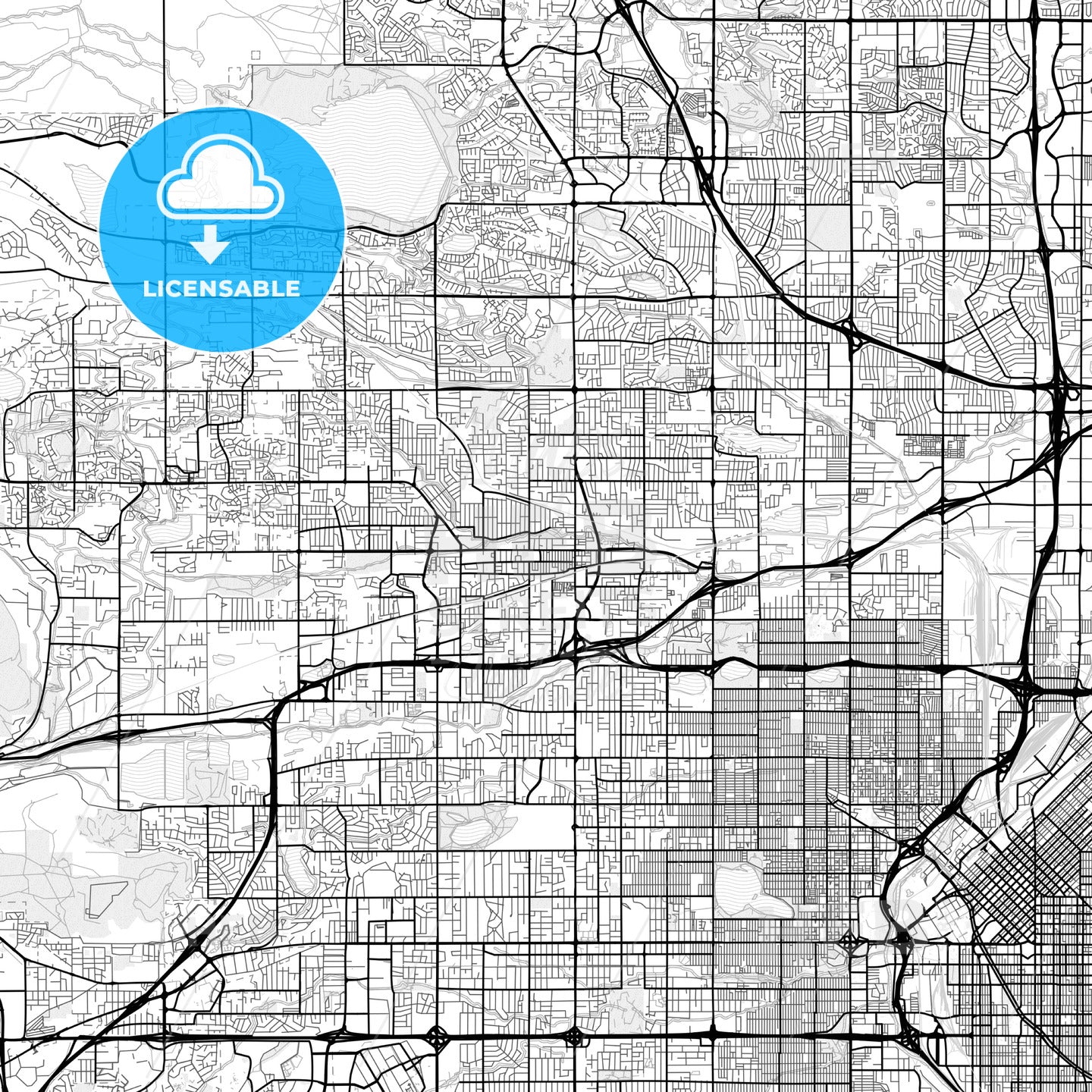 Vector PDF map of Arvada, Colorado, United States