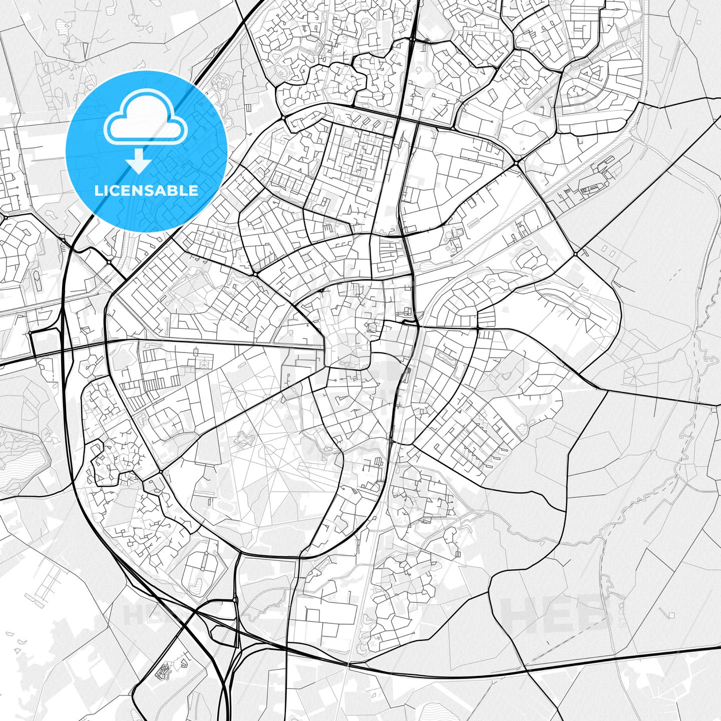 Vector PDF map of Assen, Netherlands