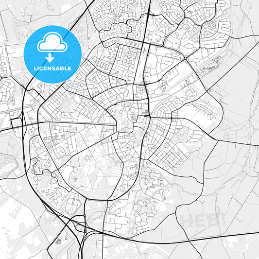 Vector PDF map of Assen, Netherlands