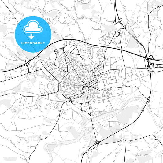 Vector PDF map of Asti, Italy