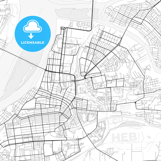 Vector PDF map of Astrakhan, Russia