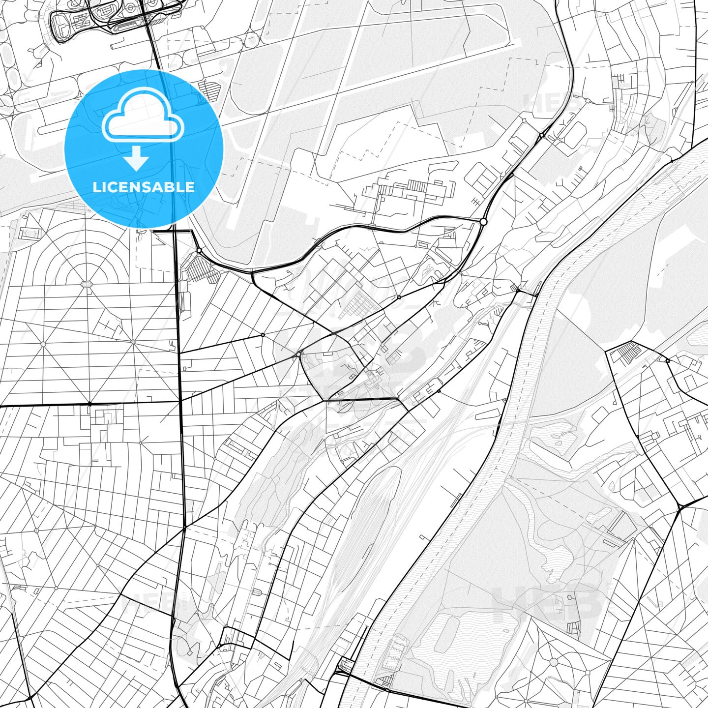 Vector PDF map of Athis-Mons, France