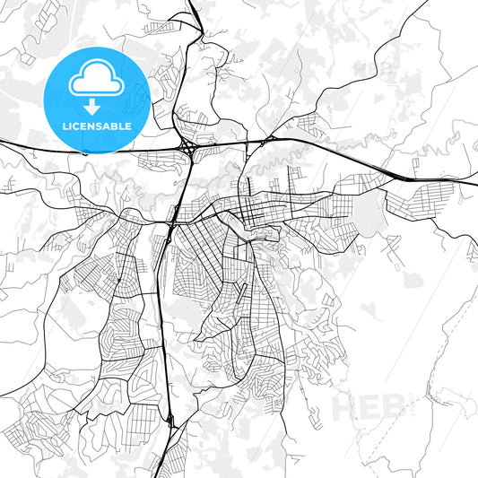 Vector PDF map of Atibaia, Brazil