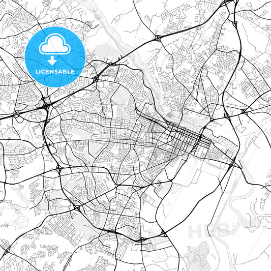 Vector PDF map of Augusta, Georgia, United States