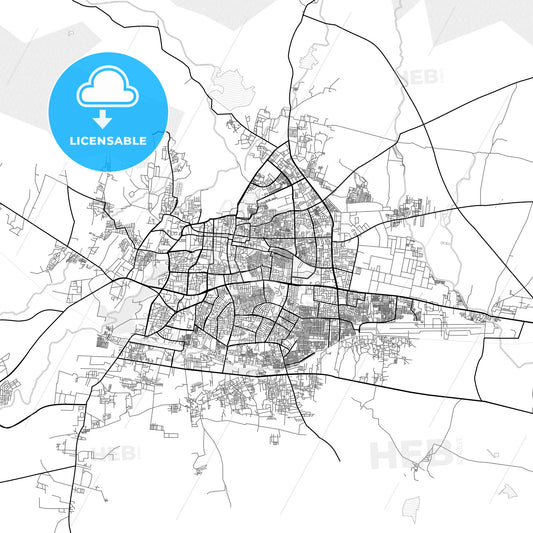 Vector PDF map of Aurangabad, India