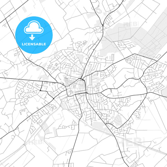 Vector PDF map of Aurich, Germany