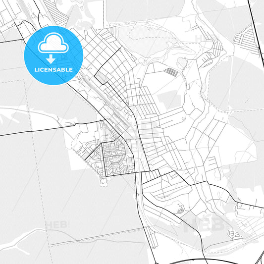 Vector PDF map of Avdiivka, Ukraine