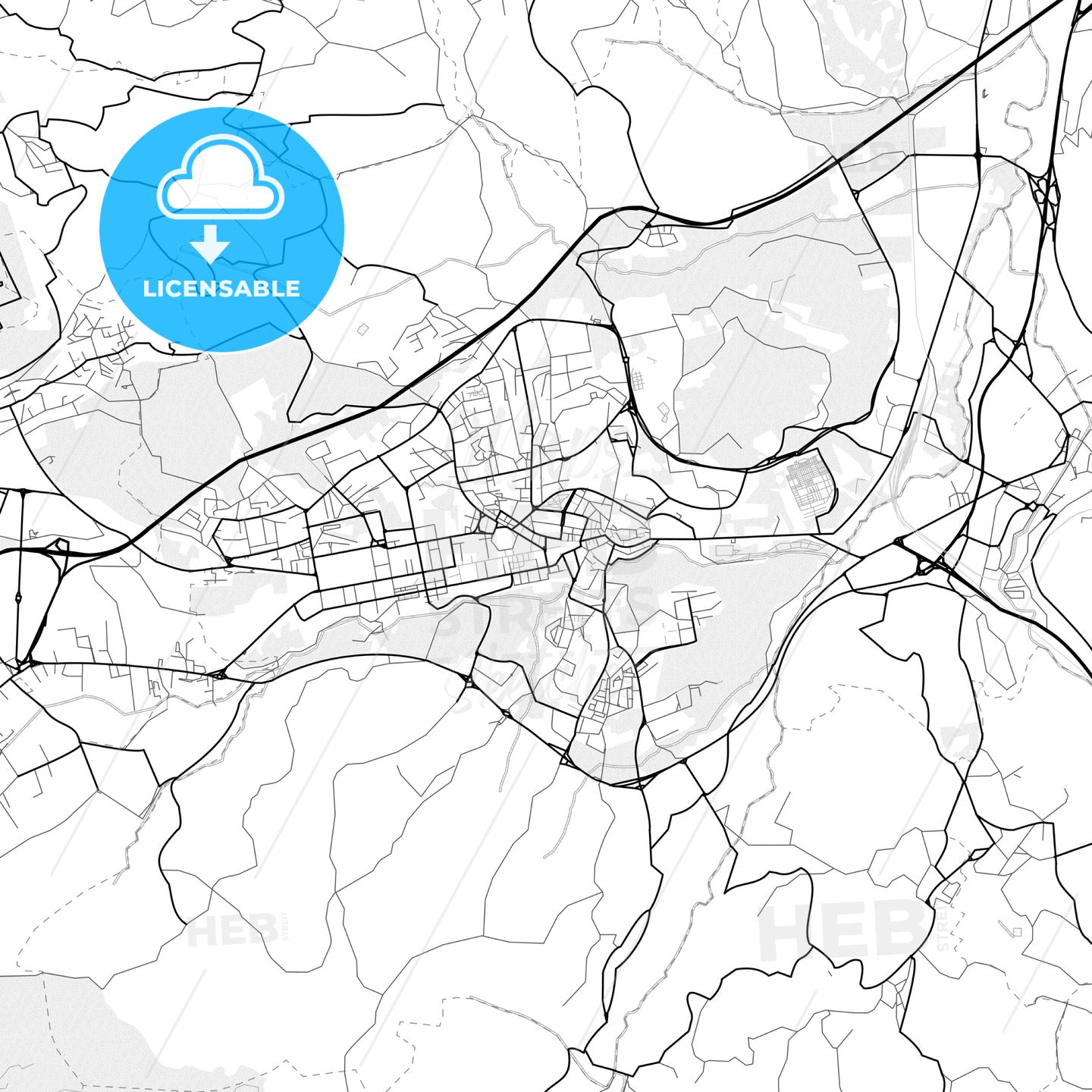 Vector PDF map of Avellino, Italy