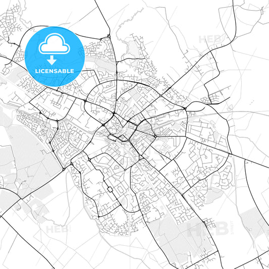 Vector PDF map of Aylesbury, England