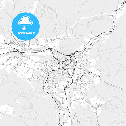 Vector PDF map of Bad Ischl, Austria