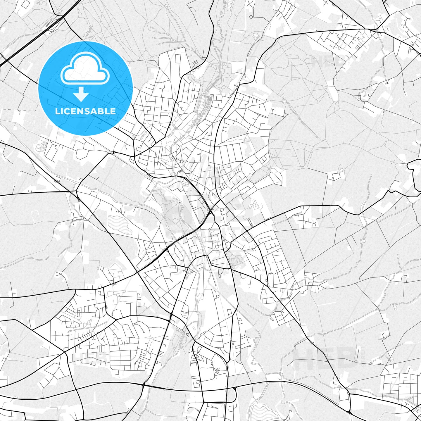 Vector PDF map of Bad Salzuflen, Germany