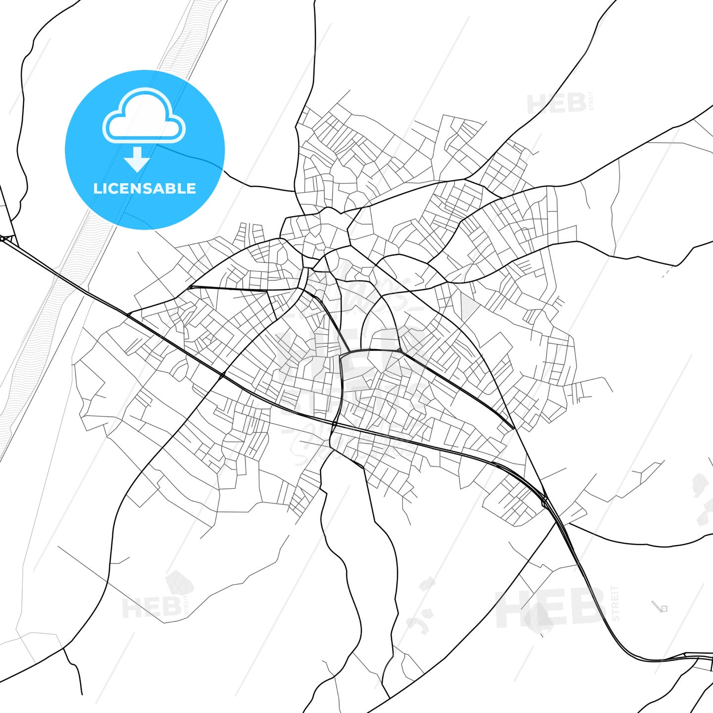 Vector PDF map of Bafra, Turkey