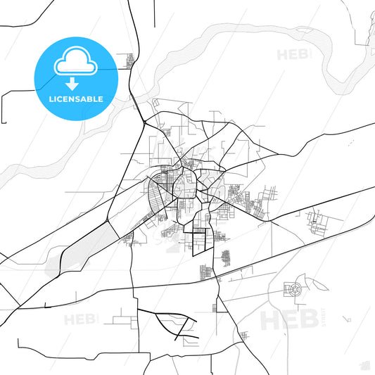 Vector PDF map of Bahawalpur, Pakistan