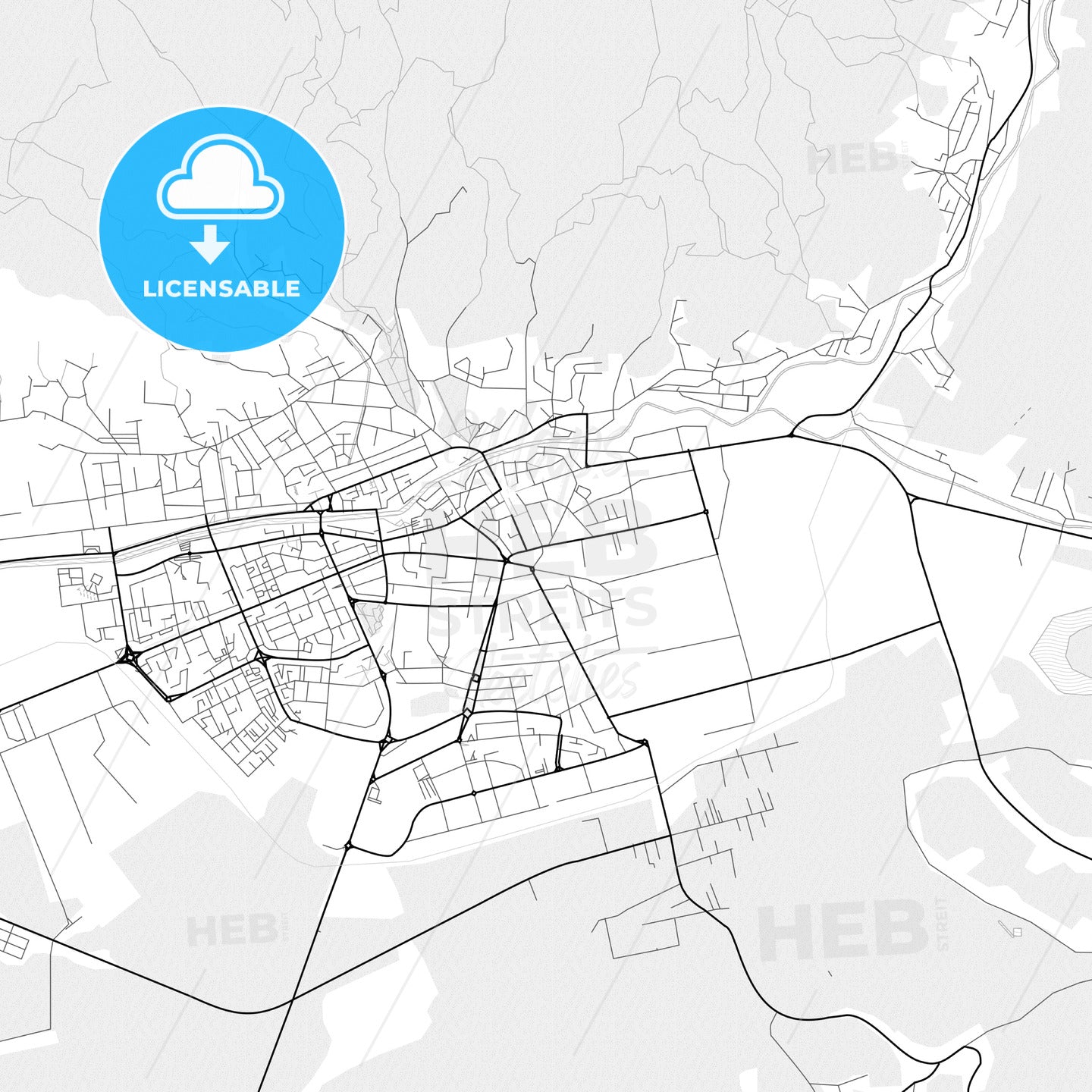 Vector PDF map of Baia Mare, Romania