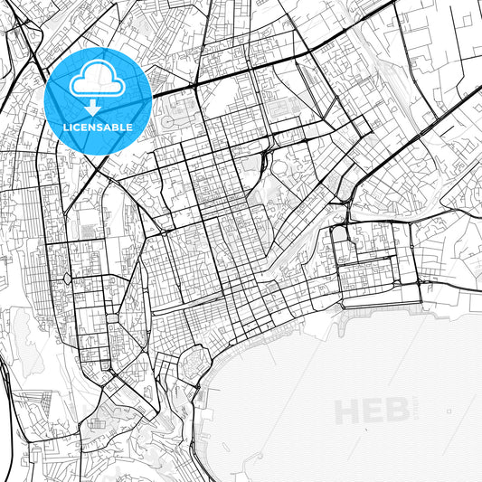 Vector PDF map of Baku, Azerbaijan