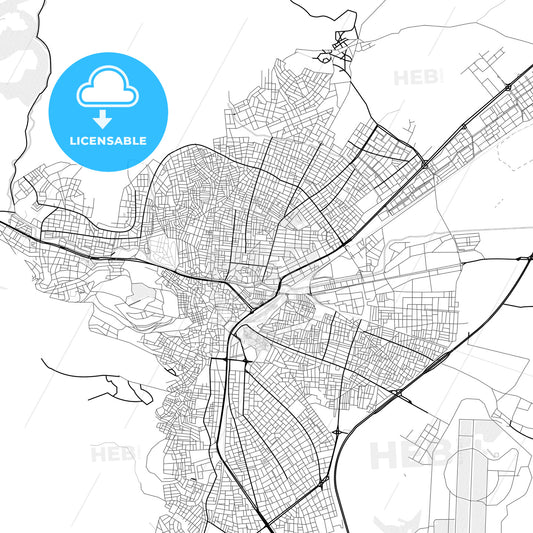 Vector PDF map of Balıkesir, Turkey