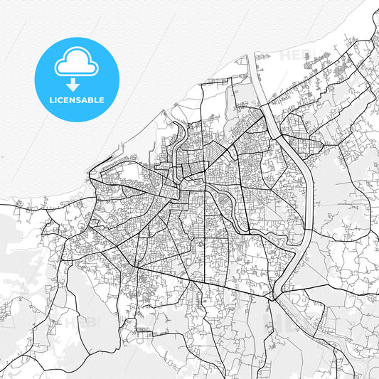 Vector PDF map of Banda Aceh, Indonesia